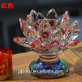 a flor de lótus de cristal quente da venda deu forma ao castiçal para decorações